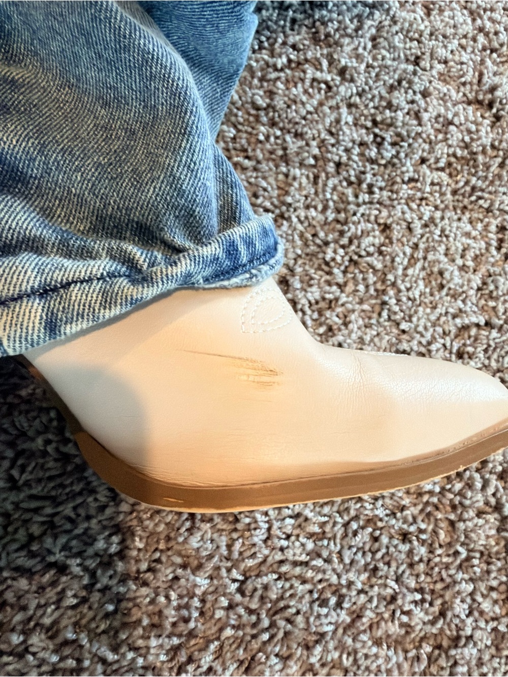 Steve Madden Denim & Cream Slouch Cowboy Boots - Picture 7 of 7